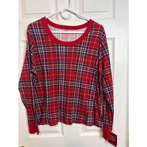 Wondershop At Target Red Plaid Long Sleeve Sleep Shirt Top Womens XL new 1447